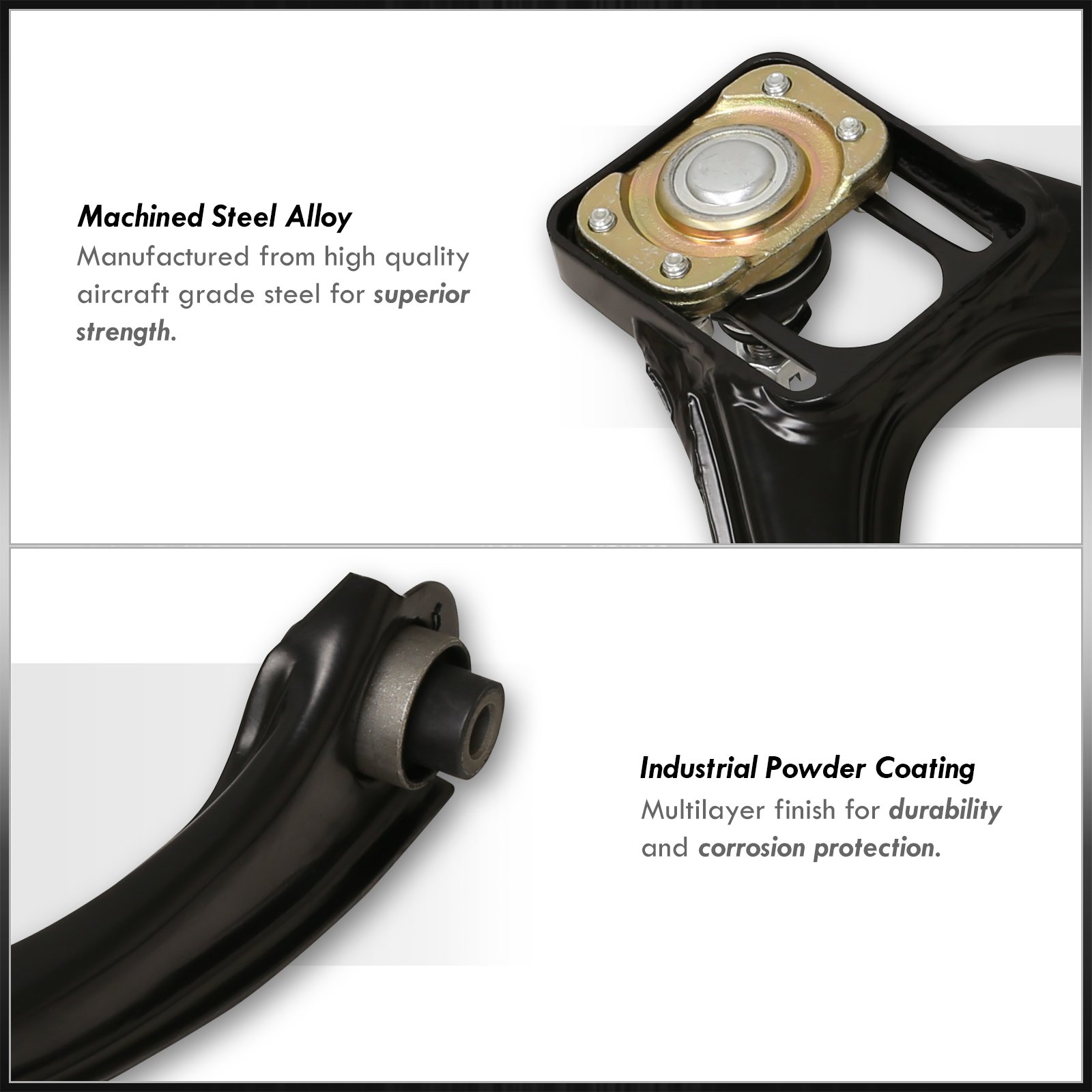 Black Front Upper Racing Adjustable Camber Kit For 1996-2000 Honda